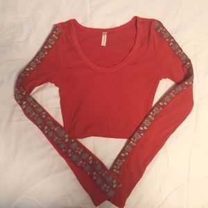 Free People Embellished Thermal Sz Medium