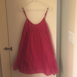 Pink and white polka dot baby doll dress