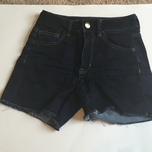 High rise denim shorts