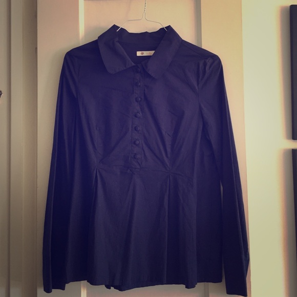 EUC Navy Modcloth Tulle Shirt