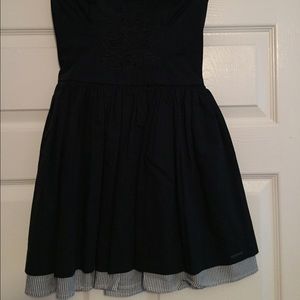 Navy Bue Strapless Summer Dress