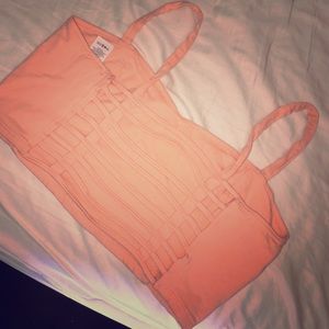 Thin strap backless crop top