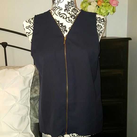 Zip front sleeveless top