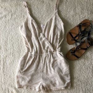 Cream Crochet Romper