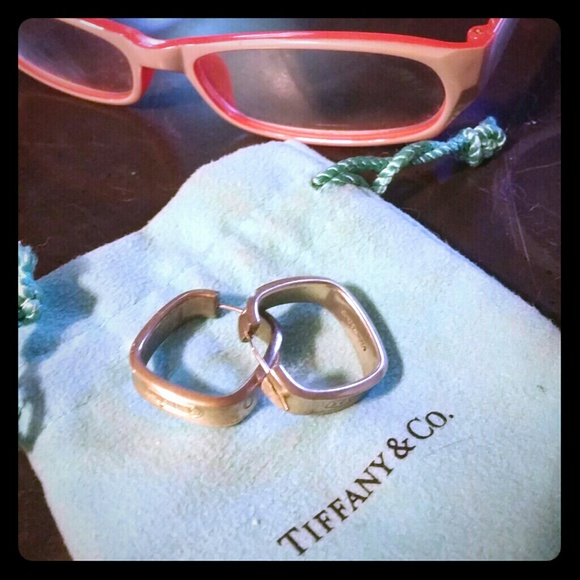 Authentic Tiffany & Co 1887 square hoops