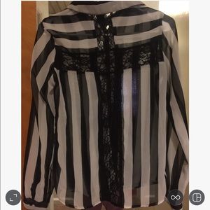 Wet seal button up with a lace cross back!