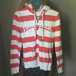 Orange striped Zip up hoodie LAST CHANCE!