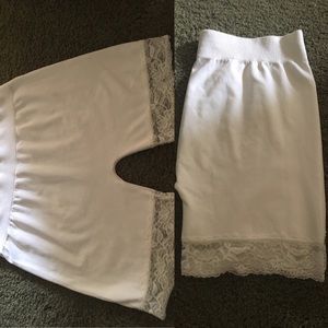 White lace bike shorts