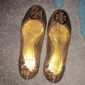 Tory Burch Metallic Reva Flats