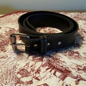 Black leather belt