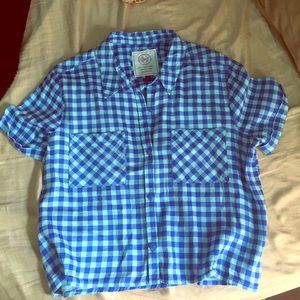 Blue Plaid Button-Up