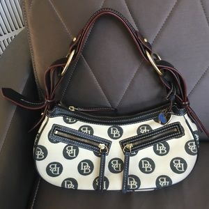 FINAL Vintage polka dot DB Dooney mini purse