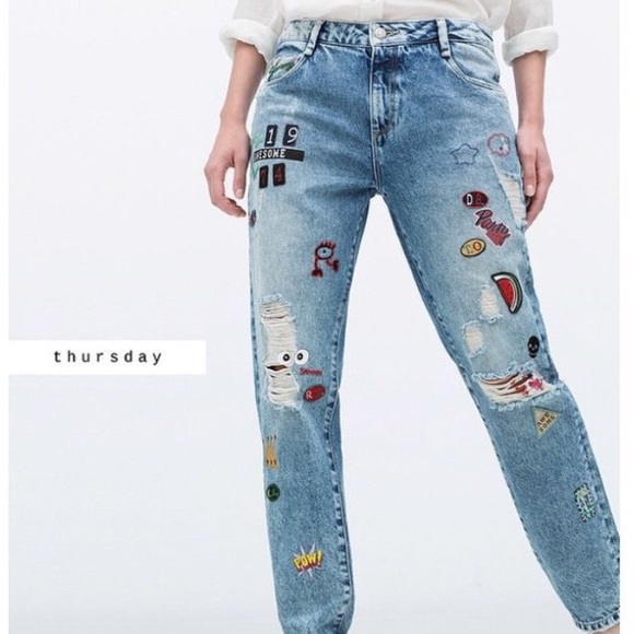 Patchwork jeans zara Clearance