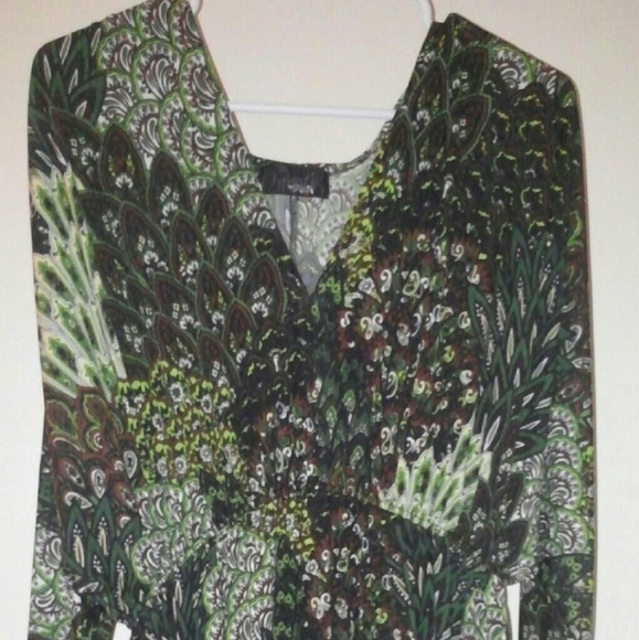 Hypnotik green and brown v neck dress size 1XL