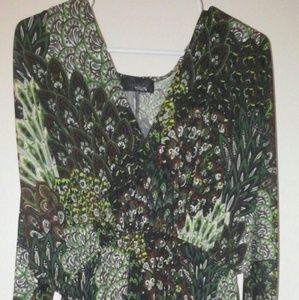 Hypnotik green and brown v neck dress size 1XL