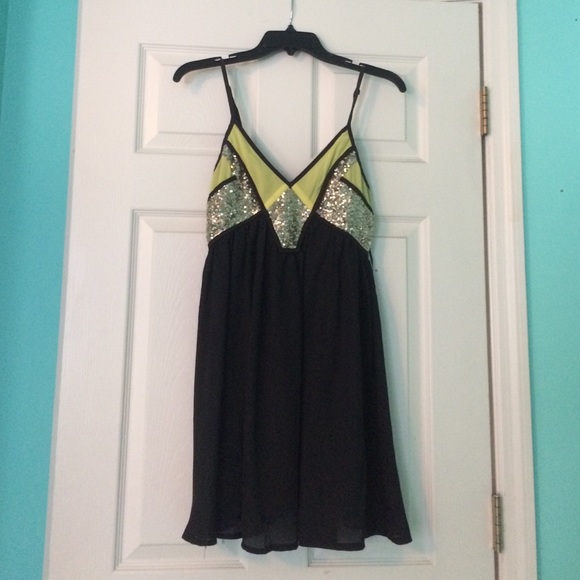 Black & Yellow Party Dress