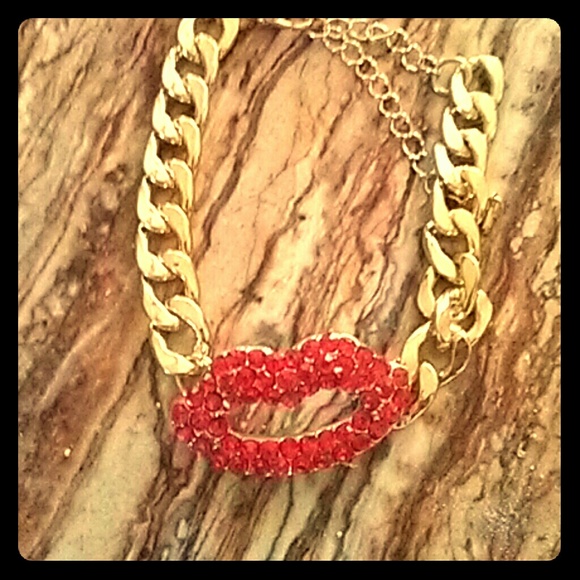 Red lip bracelet