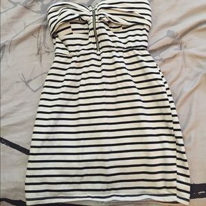Black and white striped dress