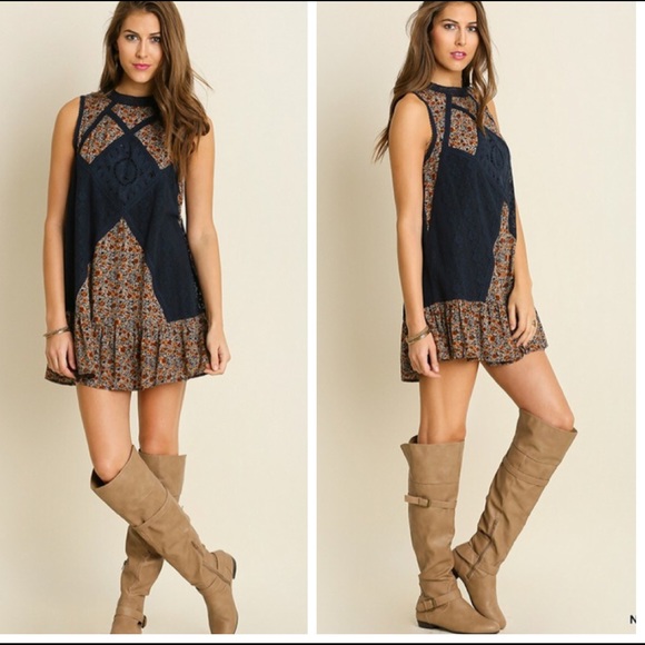 Dresses & Skirts - •mini floral print boho dress•