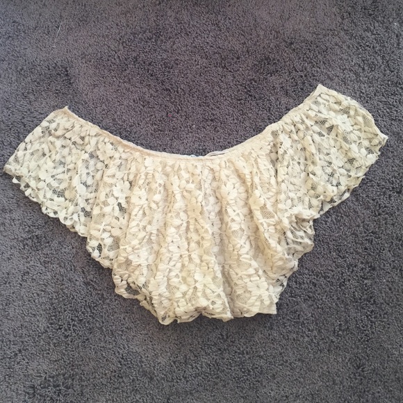 Tan lace crop top