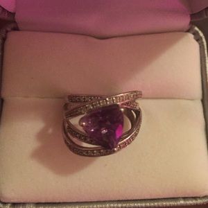 Amethyst jeweled ring & matching necklace