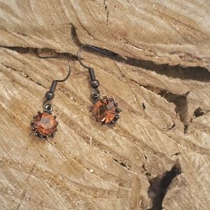 Crystal drop earrings - Orange
