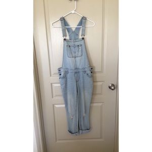 Light Blue, Ripped Overalls