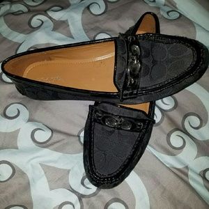 Womens Coach Loafers, Black, size 10