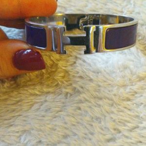 Authentic purple HERMES click clack bracelet