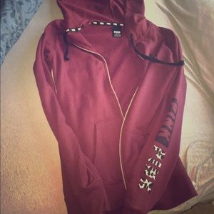 Pink zip up hoodie