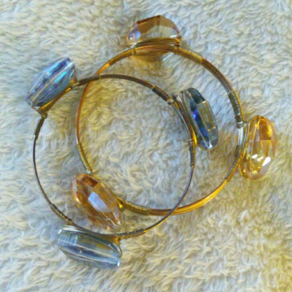 Crystal stone bangles