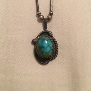 Real turquoise and sterling silver necklace