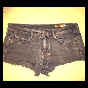 BLANK Low Rise Dark Grey/Black Denim Shorts