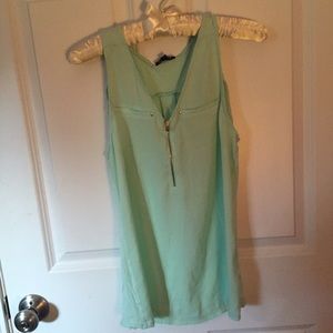 Express chiffon mint blue tank top