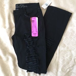 Black skinny jeans W/ lace