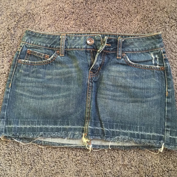 Dark wash jean skirt