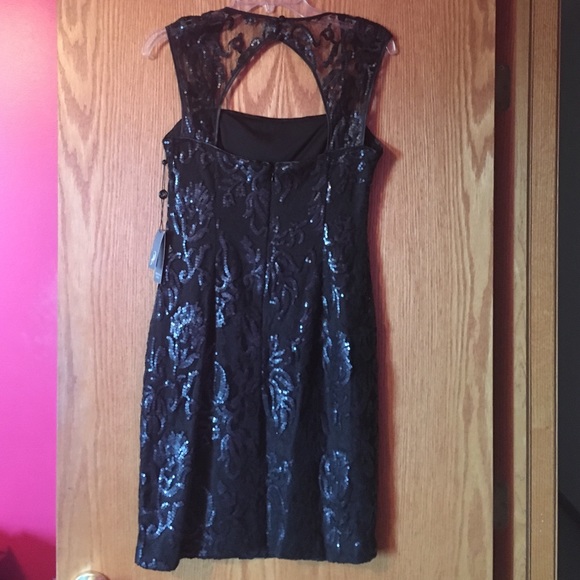 Adrianna Papell black lace and sequin dress. - Picture 2 of 4