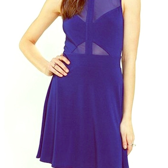 Silence + Noise Mesh Inset Skater Dress