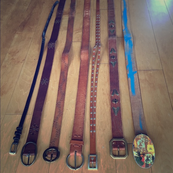 Leather belts.