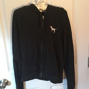 Black VS Pink zip up sweatshirt