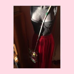 underwire crop | single layer skirt | purse