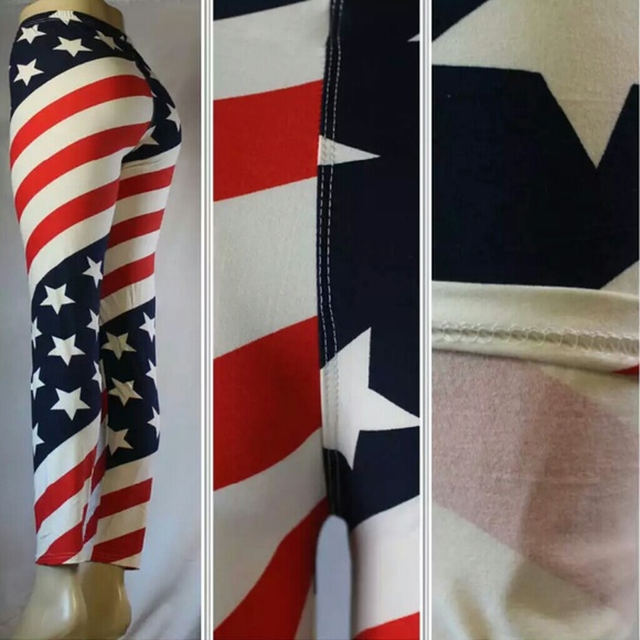 👄NWT Women's American Flag Printed Leggings👄 - Picture 2 of 4