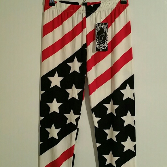 👄NWT Women's American Flag Printed Leggings👄 - Picture 4 of 4