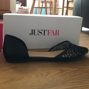 Black leather flats, size 10 👌🏻