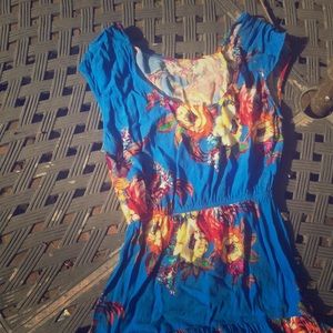 Anthropology blue floral dress