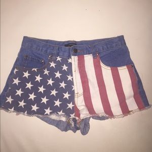 Patriotic denim shorts