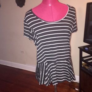 Stripped peplum top