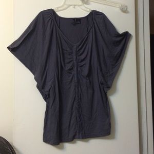 Gray blouse with lace detail