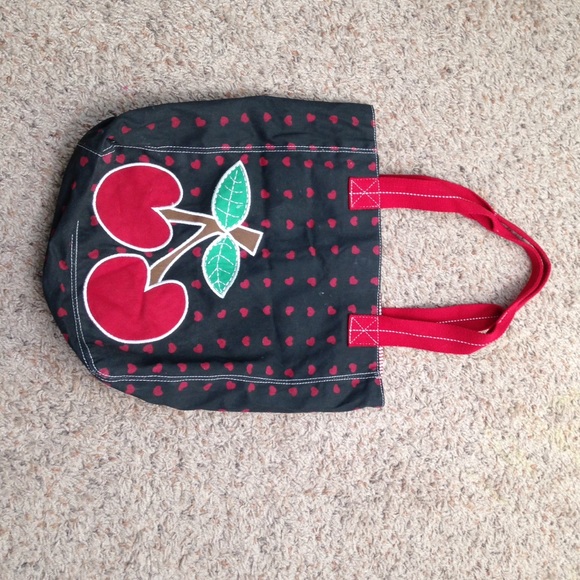 Cherry print tote bag