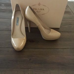 Prada Nude Platform Heels